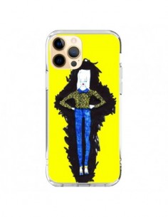 Coque iPhone 12 Pro Max Julie Femme Fashion Mode Jaune -...