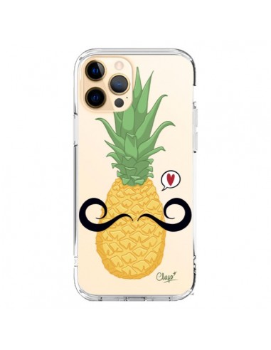 iPhone 12 Pro Max Case Pineapple Moustache Clear - Chapo