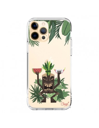 Coque iPhone 12 Pro Max Tiki Thailande Jungle Bois Transparente - Chapo