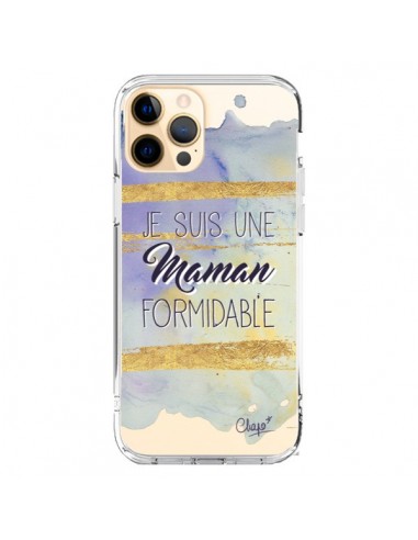 Coque iPhone 12 Pro Max Je suis une Maman Formidable Violet Transparente - Chapo