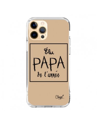 Coque iPhone 12 Pro Max Elu Papa de l'Année Beige - Chapo