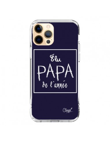 Coque iPhone 12 Pro Max Elu Papa de l'Année Bleu Marine - Chapo