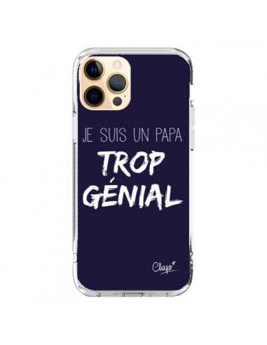 Coque iPhone 12 Pro Max Je suis un Papa trop Génial Bleu Marine - Chapo