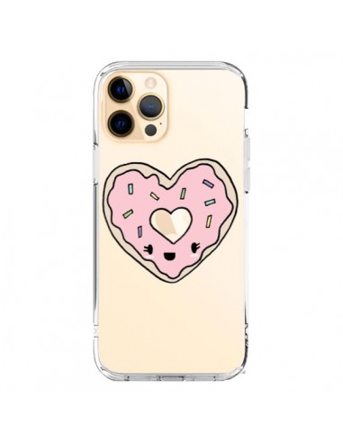 Coque iPhone 12 Pro Max Donuts Heart Coeur Rose Transparente - Claudia Ramos