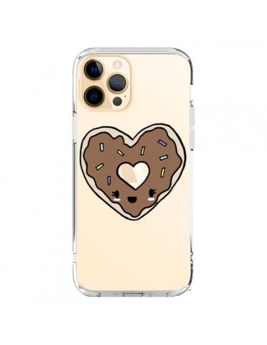 Coque iPhone 12 Pro Max Donuts Heart Coeur Chocolat Transparente - Claudia Ramos