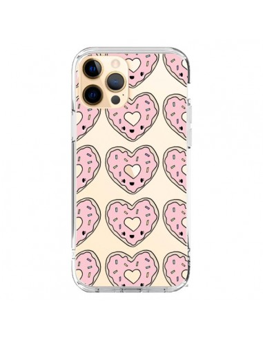 Coque iPhone 12 Pro Max Donuts Heart Coeur Rose Pink Transparente - Claudia Ramos