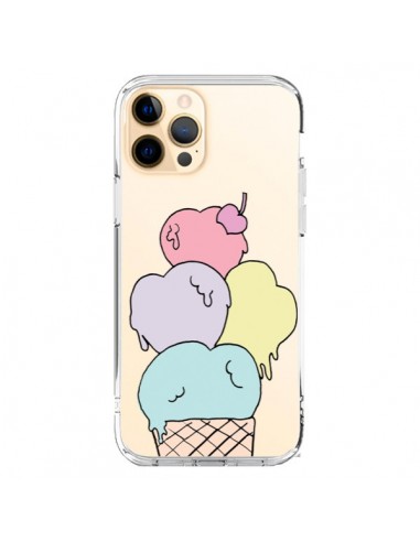 Coque iPhone 12 Pro Max Ice Cream Glace Summer Ete Coeur Transparente - Claudia Ramos