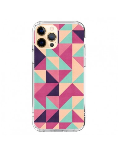 iPhone 12 Pro Max Case Aztec Triangle Pink Green - Eleaxart