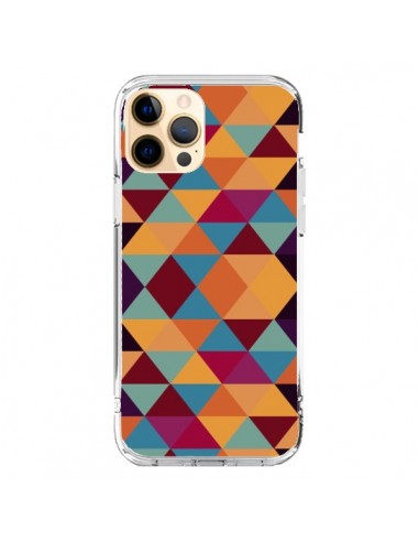 Coque iPhone 12 Pro Max Azteque Triangle Orange - Eleaxart