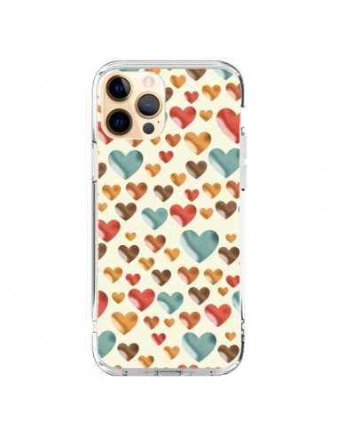 iPhone 12 Pro Max Case Hearts Colorful - Eleaxart