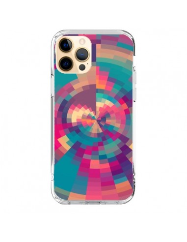 Coque iPhone 12 Pro Max Spirales de Couleurs Rose Violet - Eleaxart