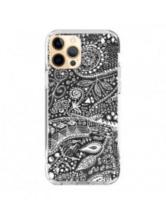 Coque iPhone 12 Pro Max Azteque Noir et Blanc - Eleaxart