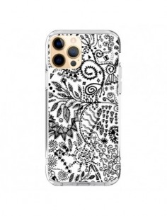 Cover iPhone 12 Pro Max Azteco Bianco e Nero - Eleaxart