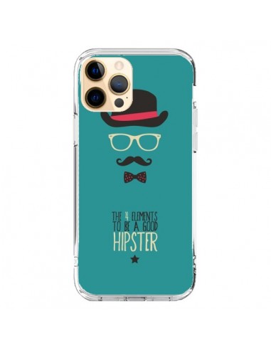 Coque iPhone 12 Pro Max Chapeau, Lunettes, Moustache, Noeud Papillon To Be a Good Hipster - Eleaxart