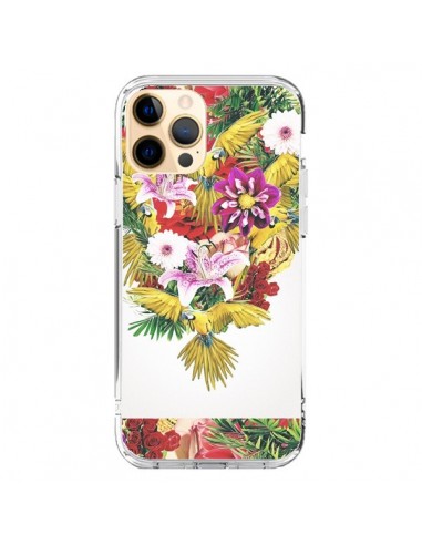 Cover iPhone 12 Pro Max Parrot Floral Pappagallo Fiori - Eleaxart