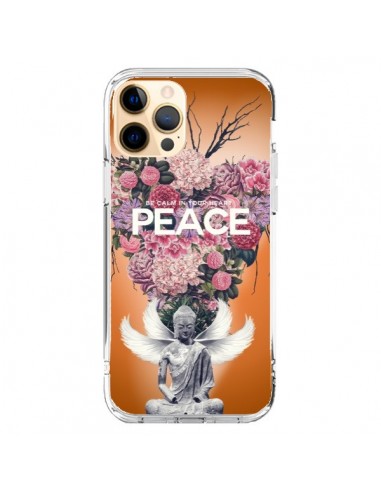Coque iPhone 12 Pro Max Peace Fleurs Buddha - Eleaxart