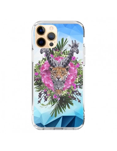 Coque iPhone 12 Pro Max Girafes Lion Tigre Jungle - Eleaxart
