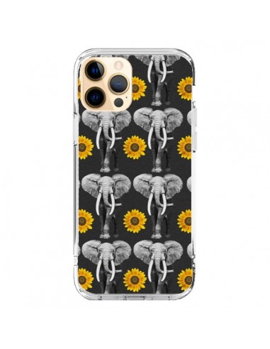 iPhone 12 Pro Max Case Elephant Sunflowers - Eleaxart