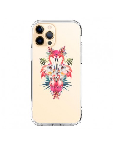 Coque iPhone 12 Pro Max Tropicales Flamingos Tropical Flamant Rose Summer Ete - Eleaxart