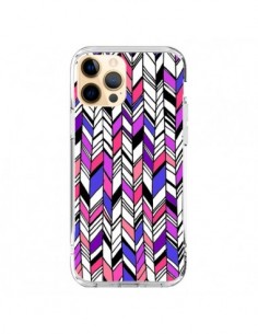 Cover iPhone 12 Pro Max Grafico Azteco Rosa Viola - Léa...