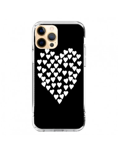 Coque iPhone 12 Pro Max Coeur en coeurs blancs - Project M