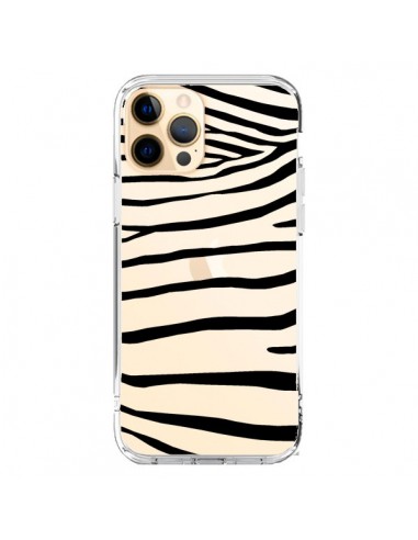 Coque iPhone 12 Pro Max Zebre Zebra Noir Transparente - Project M