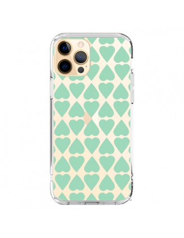 iPhone 12 Pro Max Case Heart Green Mint Clear - Project M
