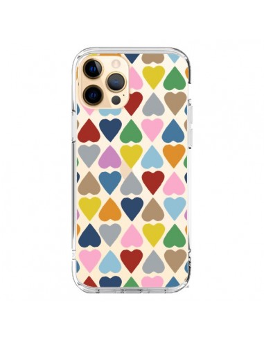 Coque iPhone 12 Pro Max Coeurs Heart Couleur Transparente - Project M
