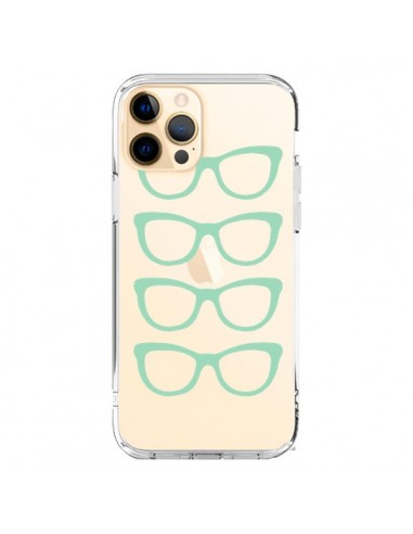Cover iPhone 12 Pro Max Occhiali da Sole Verde Menta Trasparente - Project M