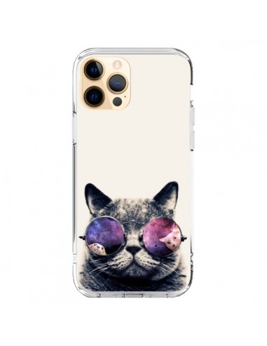 Cover iPhone 12 Pro Max Gatto con gli occhiali- Gusto NYC