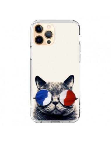 Coque iPhone 12 Pro Max Chat à lunettes françaises - Gusto NYC