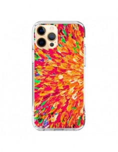 Cover iPhone 12 Pro Max Fiori Arancioni Neon Splash - Ebi...