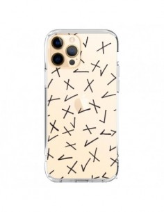 Coque iPhone 12 Pro Max Cross Croix Check Transparente -...