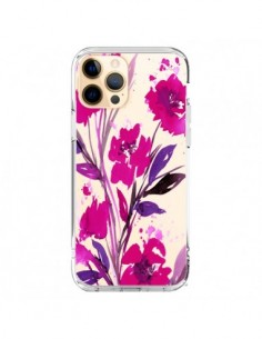 Coque iPhone 12 Pro Max Roses Fleur Flower Transparente -...