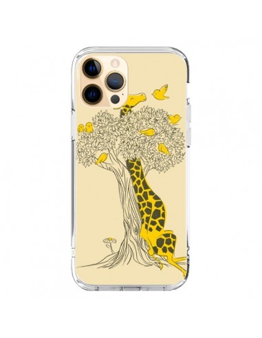 Coque iPhone 12 Pro Max Girafe Amis Oiseaux - Jay Fleck