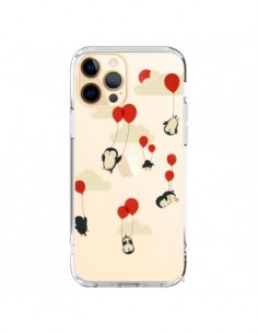 Coque iPhone 12 Pro Max Pingouin Ciel Ballons...