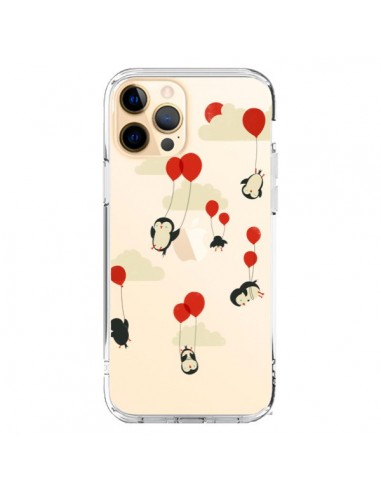 Coque iPhone 12 Pro Max Pingouin Ciel Ballons Transparente - Jay Fleck