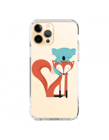Coque iPhone 12 Pro Max Renard et Koala Love Transparente - Jay Fleck