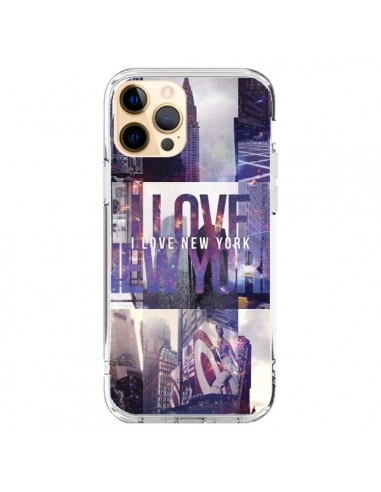 Coque iPhone 12 Pro Max I love New Yorck City violet - Javier Martinez