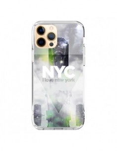 Coque iPhone 12 Pro Max I Love New York City Gris Vert -...