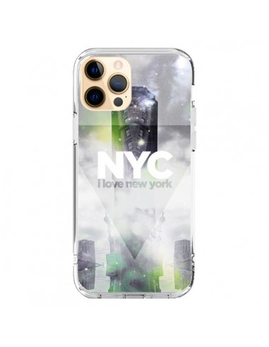 Coque iPhone 12 Pro Max I Love New York City Gris Vert - Javier Martinez