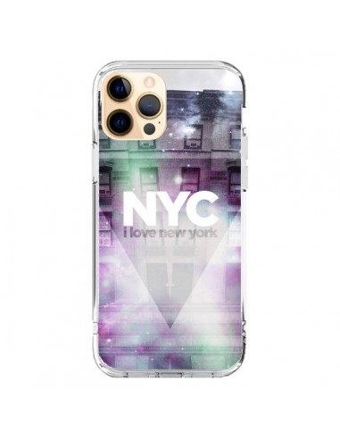 Coque iPhone 12 Pro Max I Love New York City Violet Vert - Javier Martinez