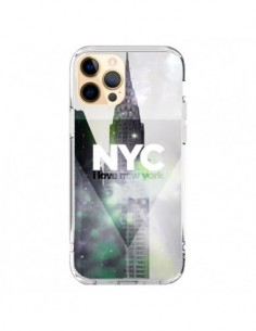 Cover iPhone 12 Pro Max I Love New York City Grigio Viola...