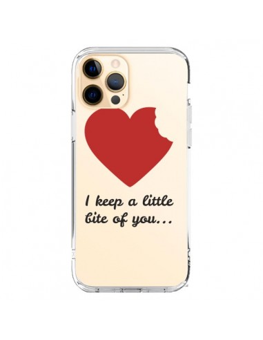 Coque iPhone 12 Pro Max I keep a little bite of you Love Heart Amour Transparente - Julien Martinez