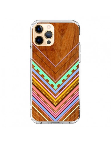 Coque iPhone 12 Pro Max Azteque Arbutus Pastel Bois Aztec Tribal - Jenny Mhairi
