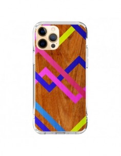 iPhone 12 Pro Max Case Pink Yellow Wood Aztec Tribal -...
