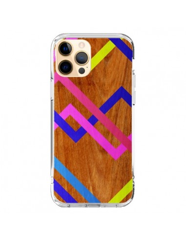 iPhone 12 Pro Max Case Pink Yellow Wood Aztec Tribal - Jenny Mhairi