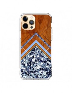 Coque iPhone 12 Pro Max Sequin Geometry Bois Azteque...