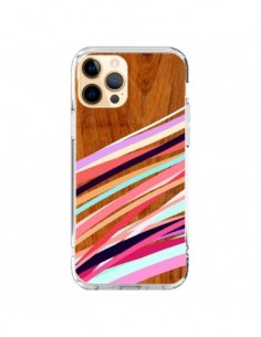 Coque iPhone 12 Pro Max Wooden Waves Coral Bois Azteque...