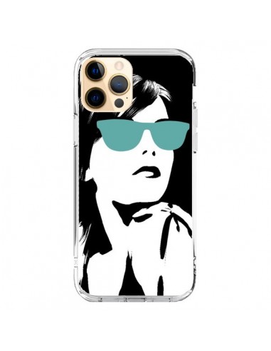 Coque iPhone 12 Pro Max Fille Lunettes Bleues - Jonathan Perez